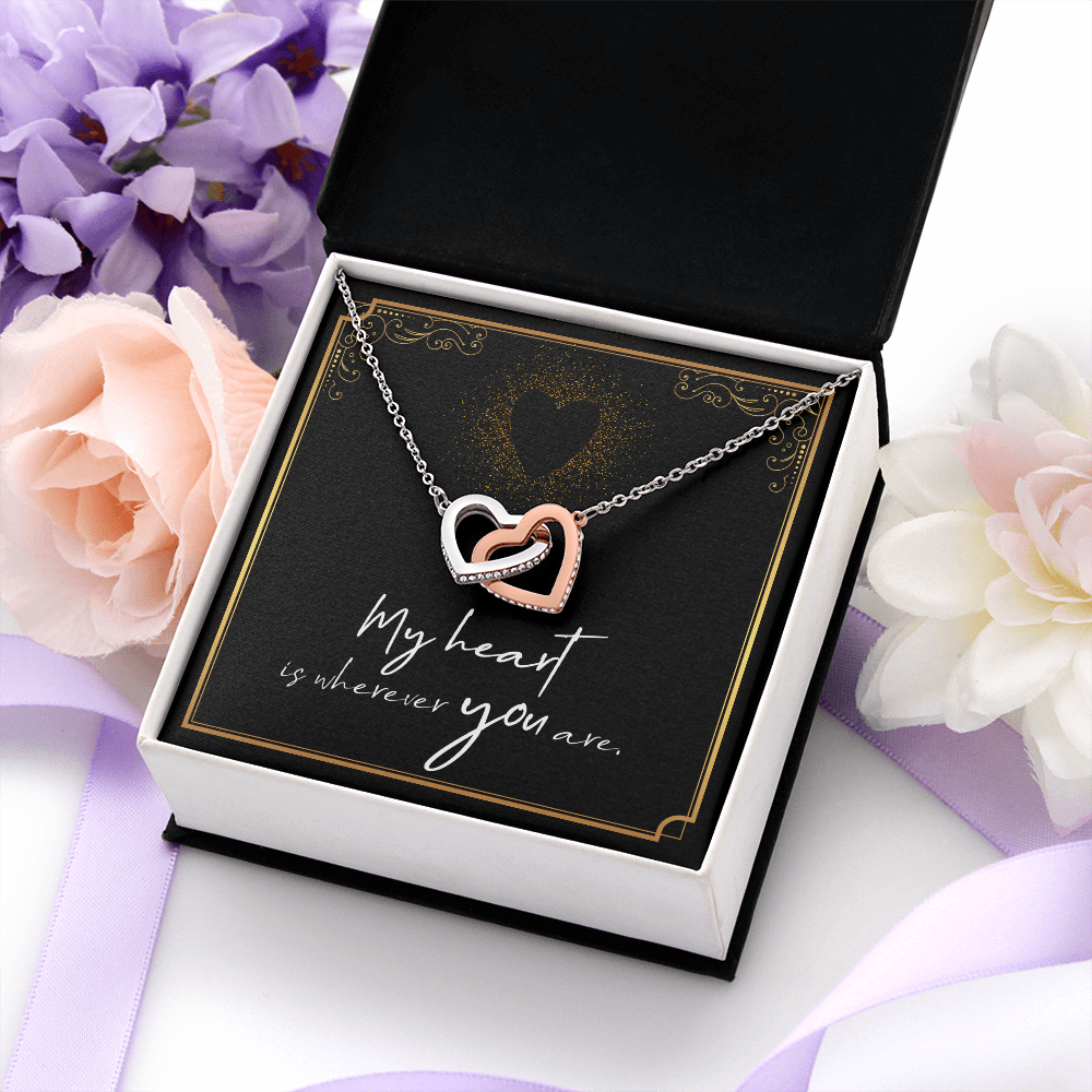 To My Wife – Interlocking Hearts Necklace | My Heart Is Wherever You Are
