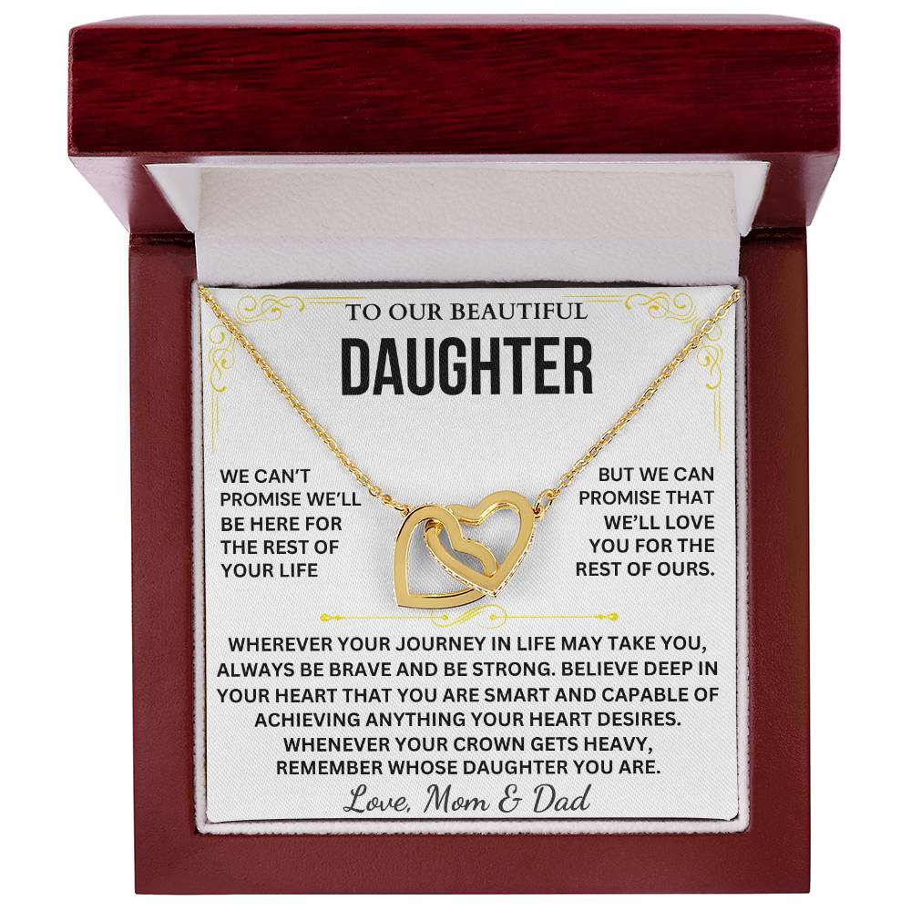 [ALMOST SOLD OUT] To Our Beautiful Daughter - Interlocking Hearts Keepsake Necklace