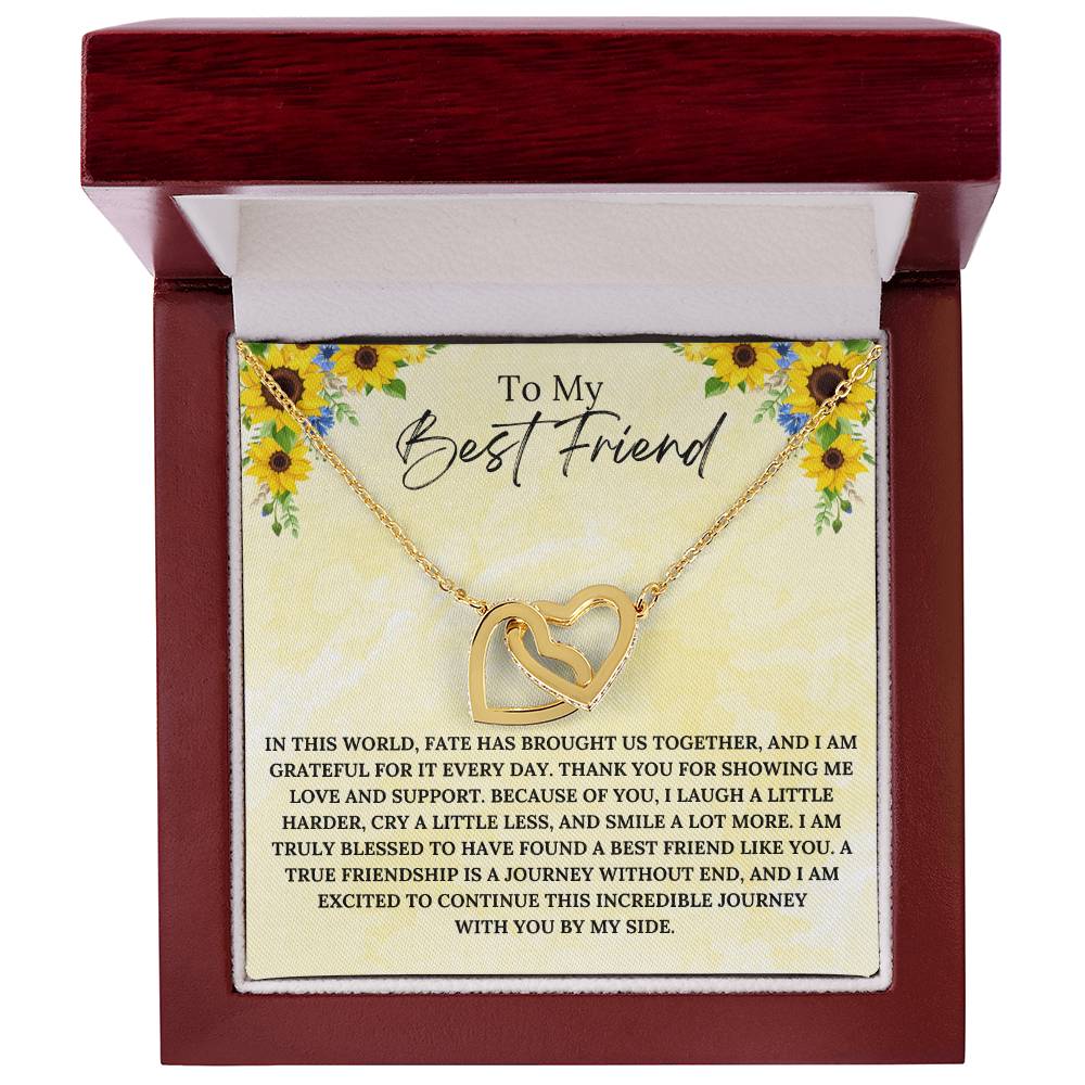 To My Best Friend Interlocking Heart Necklace