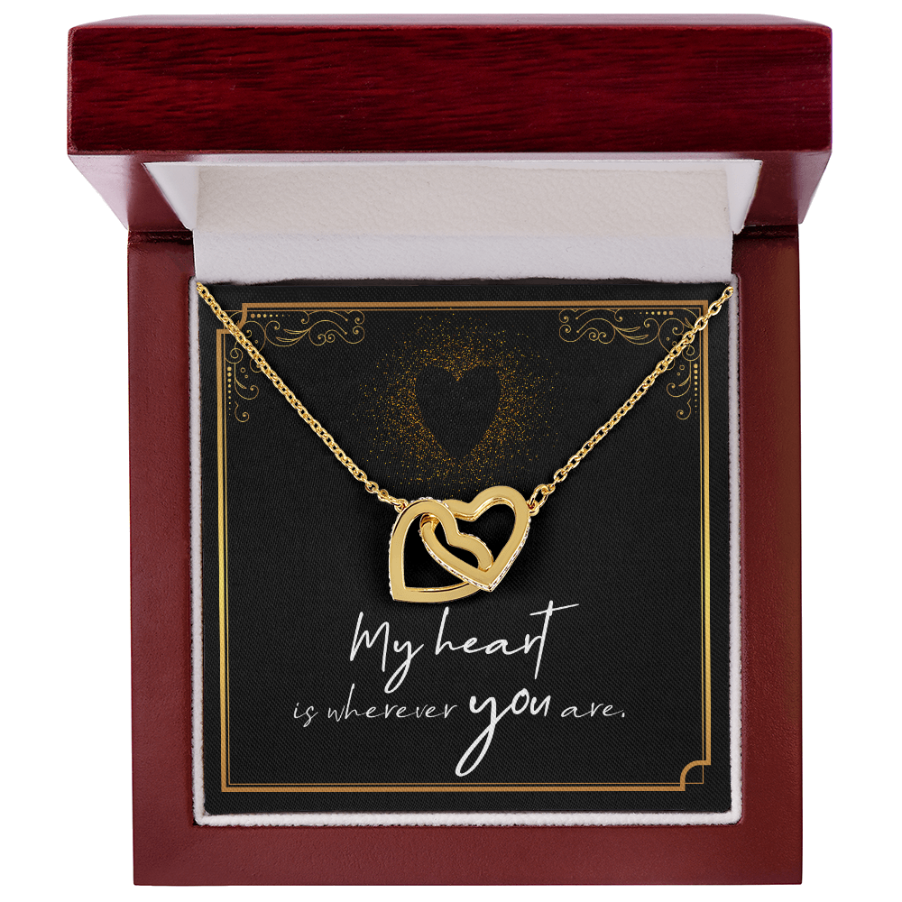 To My Wife – Interlocking Hearts Necklace | My Heart Is Wherever You Are