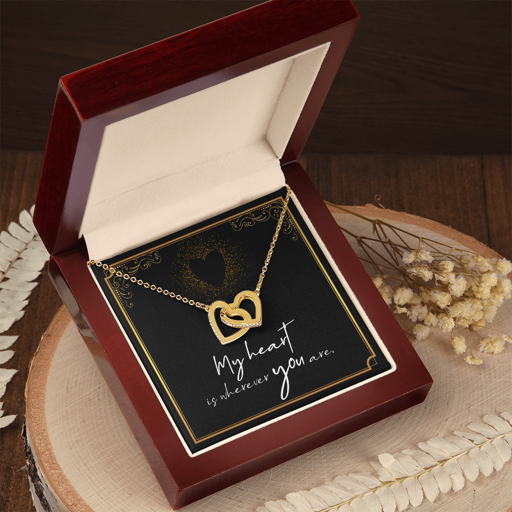 To My Wife – Interlocking Hearts Necklace | My Heart Is Wherever You Are