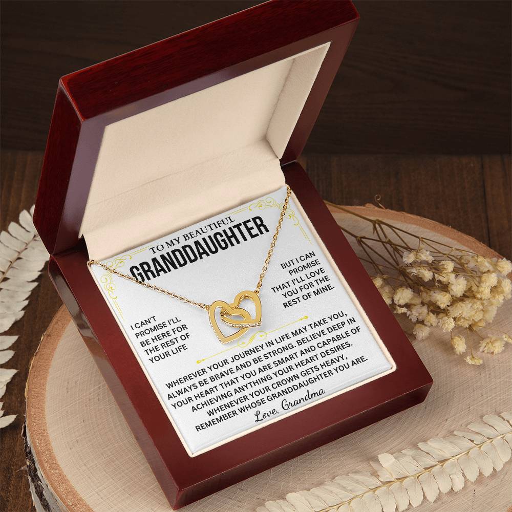 [ALMOST SOLD OUT] To My/Our Beautiful Granddaughter - Interlocking Hearts Keepsake Necklace