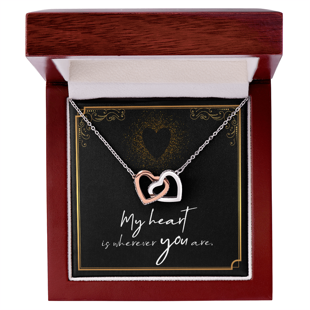 To My Wife – Interlocking Hearts Necklace | My Heart Is Wherever You Are