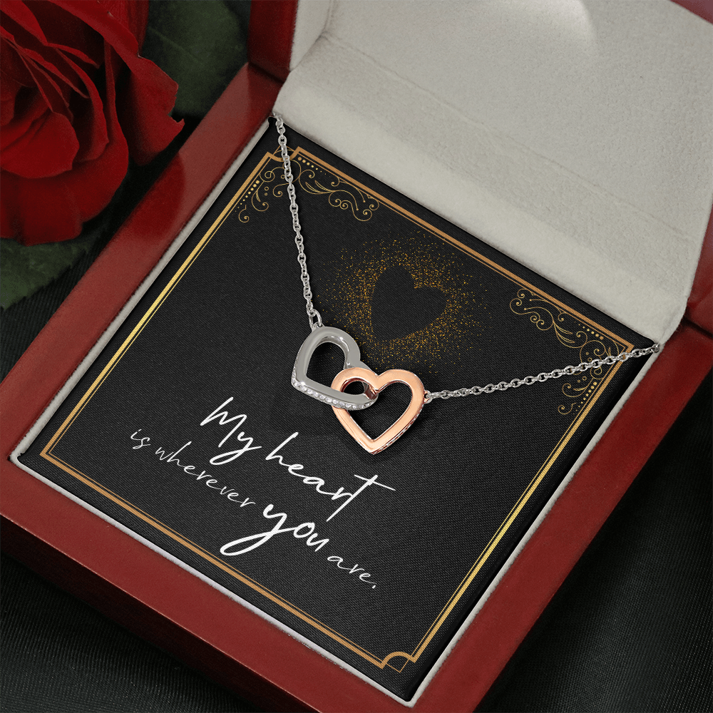 To My Wife – Interlocking Hearts Necklace | My Heart Is Wherever You Are