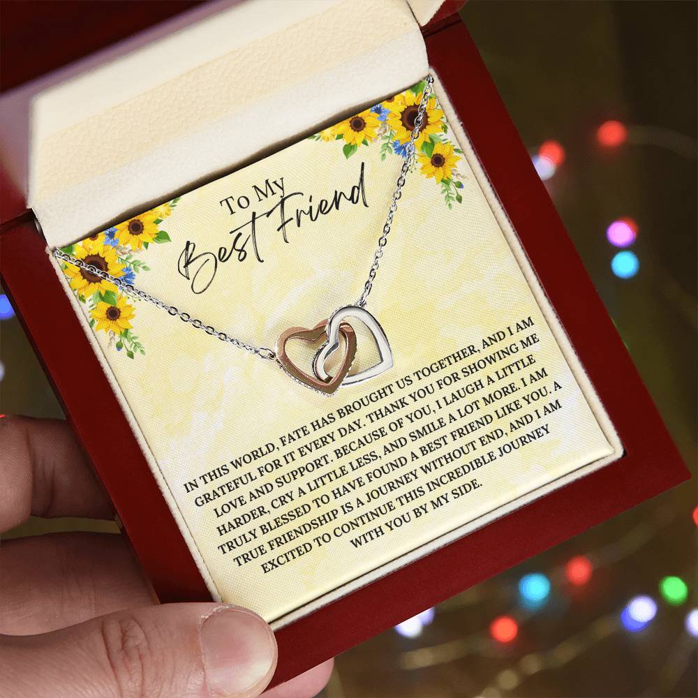 To My Best Friend Interlocking Heart Necklace