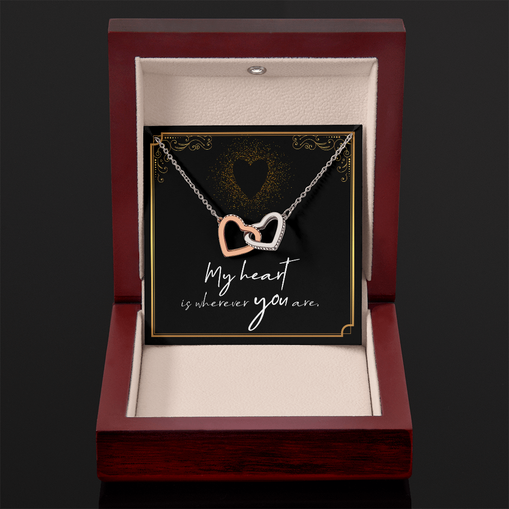 To My Wife – Interlocking Hearts Necklace | My Heart Is Wherever You Are