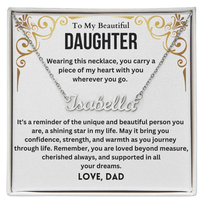 To My Beautiful Daughter from Dad Personalized Name Necklace