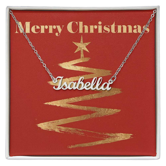 Name Necklace Personalized-Merry Christmas