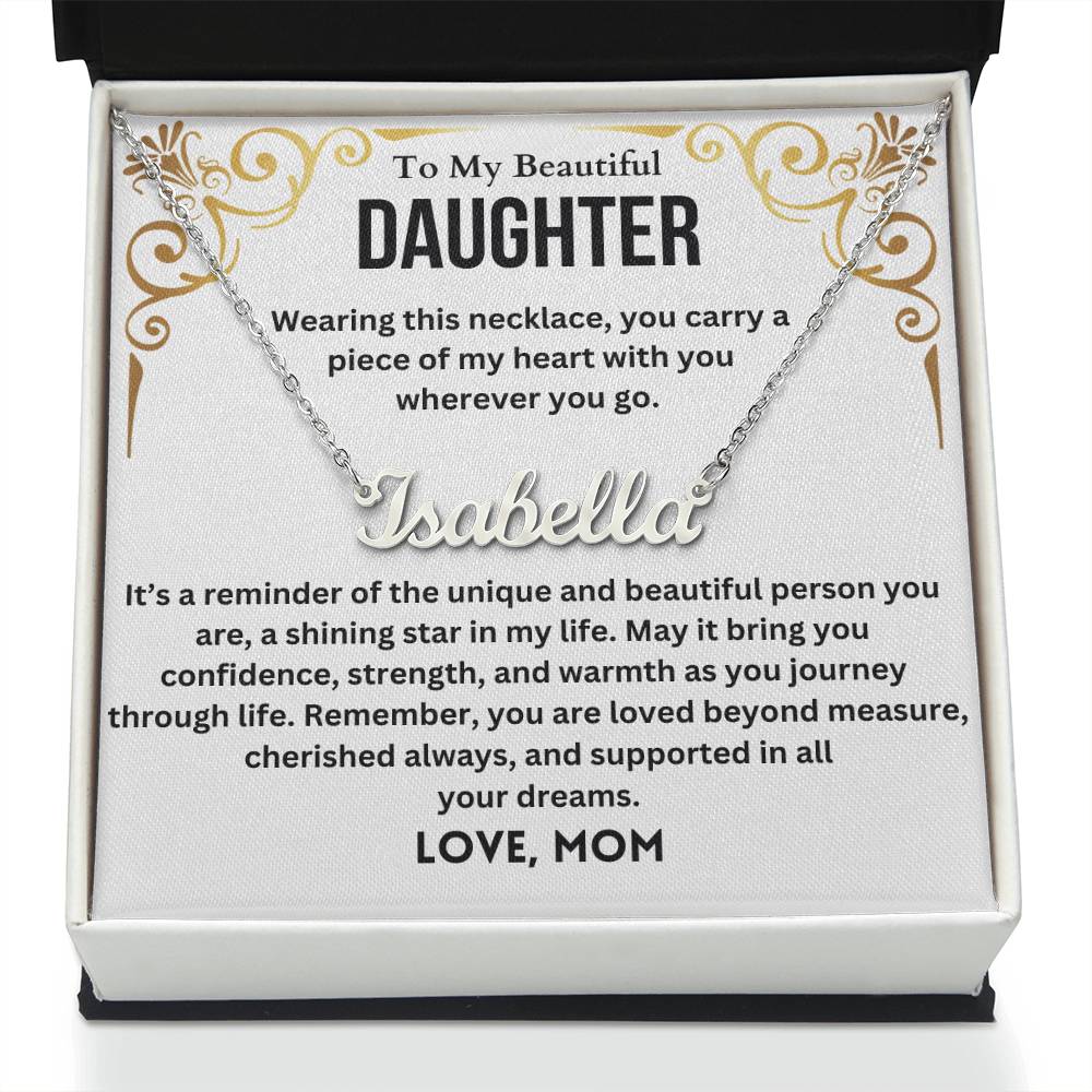 To My Beautiful Daughter from Mom Personalized name necklace