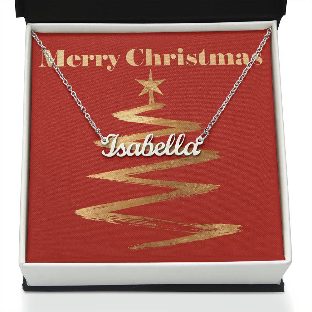 Name Necklace Personalized-Merry Christmas