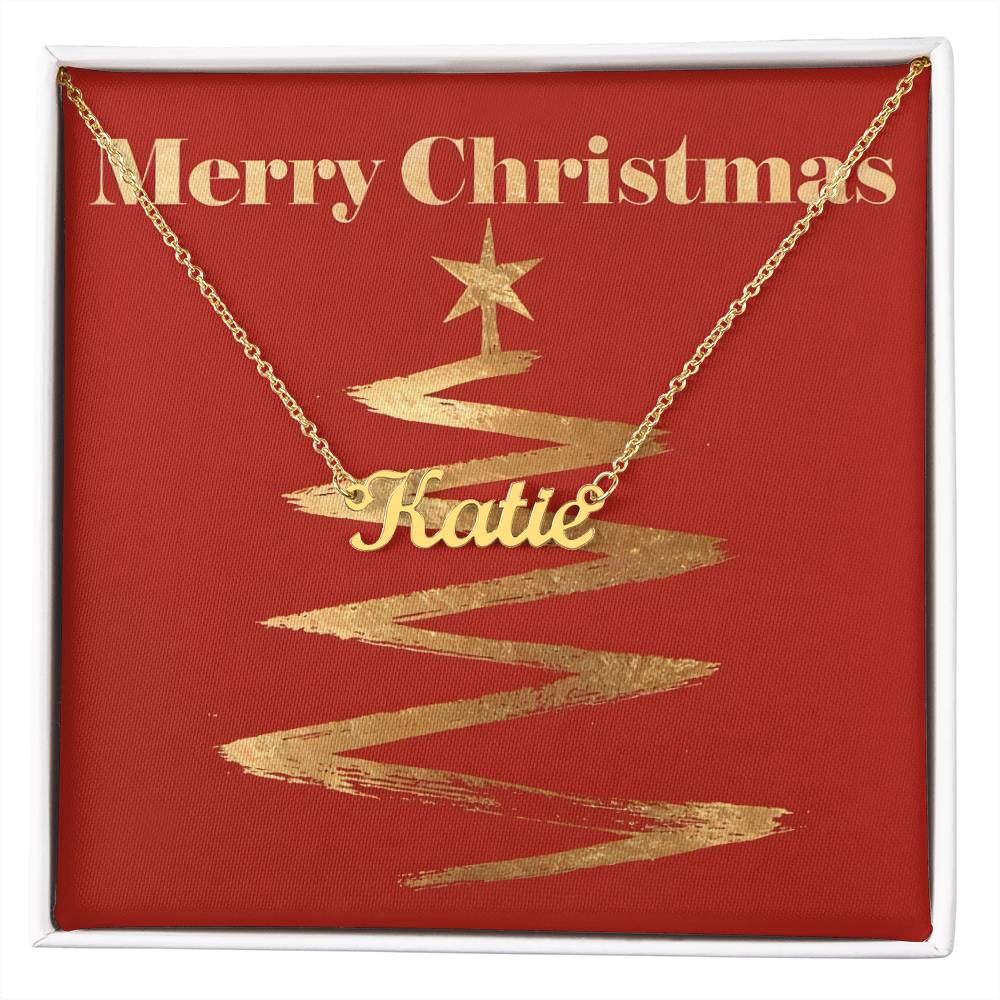 Name Necklace Personalized-Merry Christmas