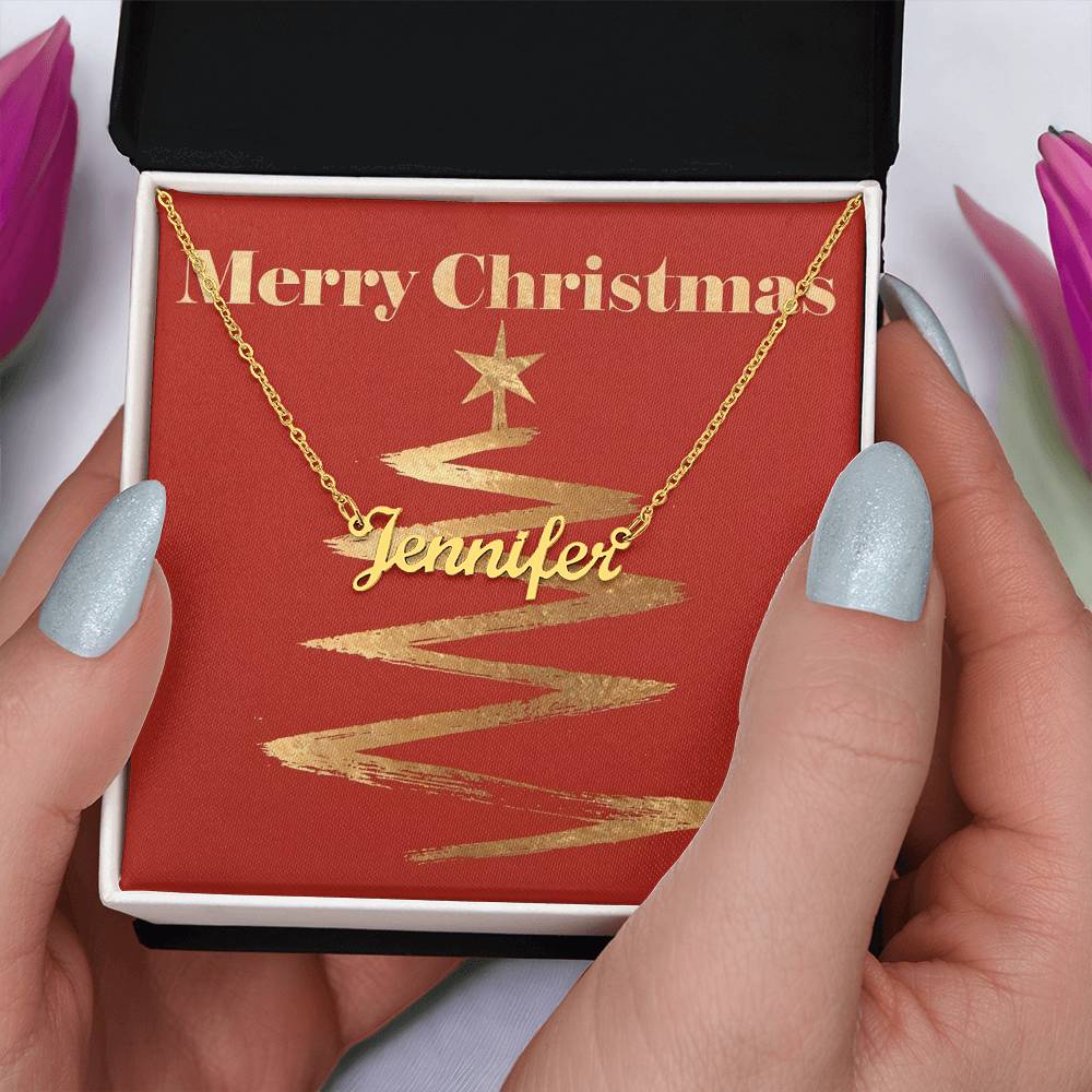 Name Necklace Personalized-Merry Christmas