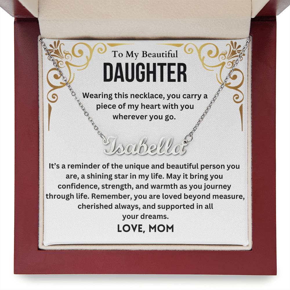 To My Beautiful Daughter from Mom Personalized name necklace