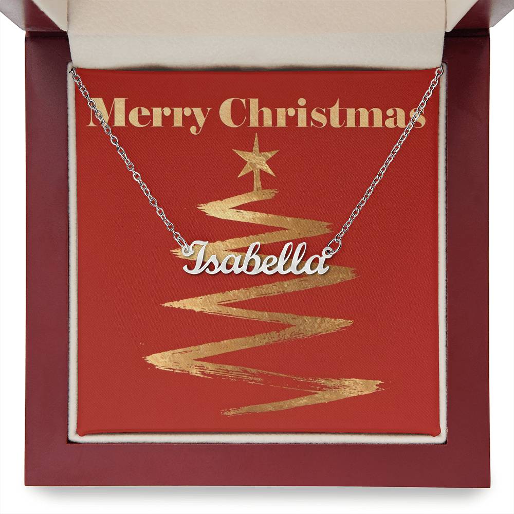 Name Necklace Personalized-Merry Christmas