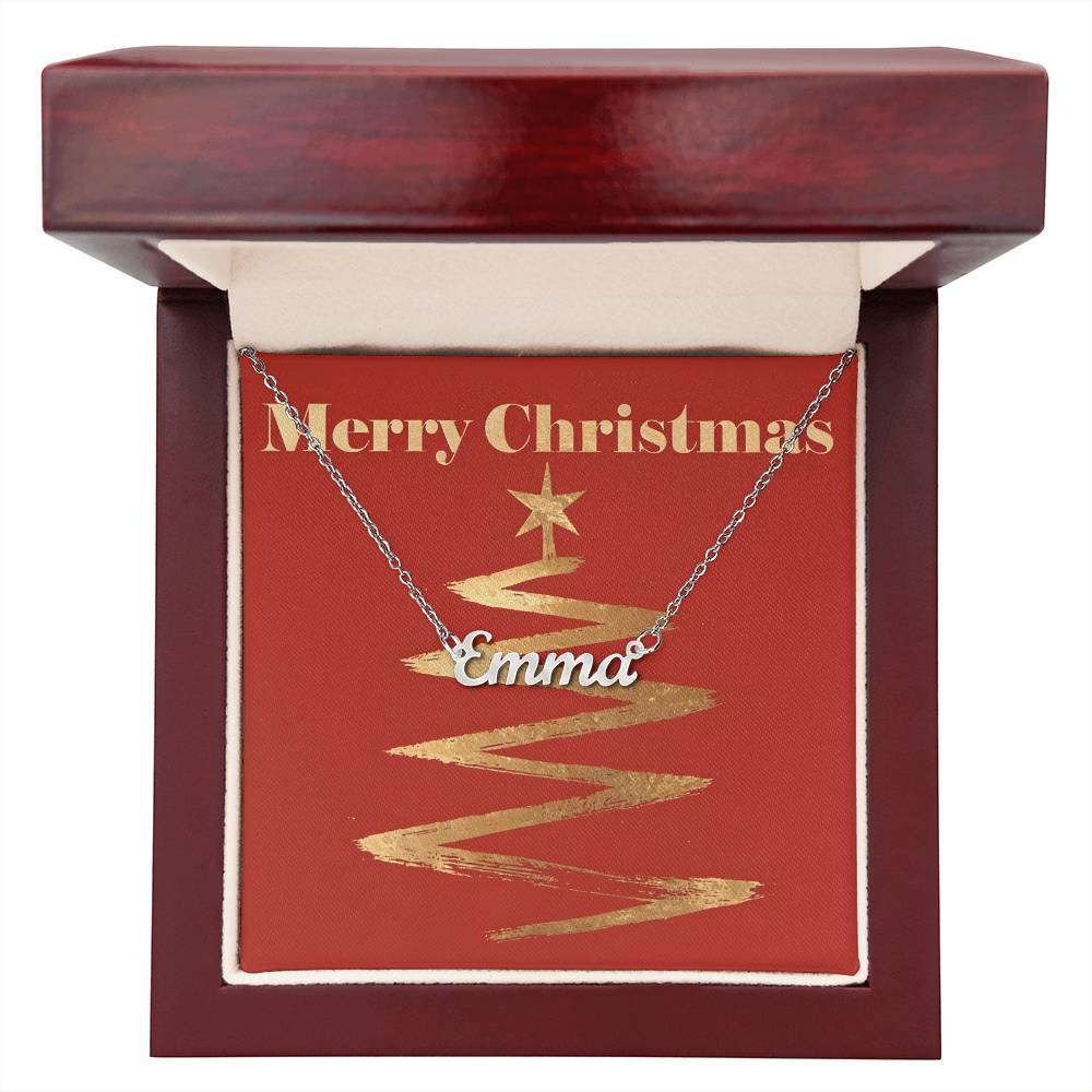 Name Necklace Personalized-Merry Christmas