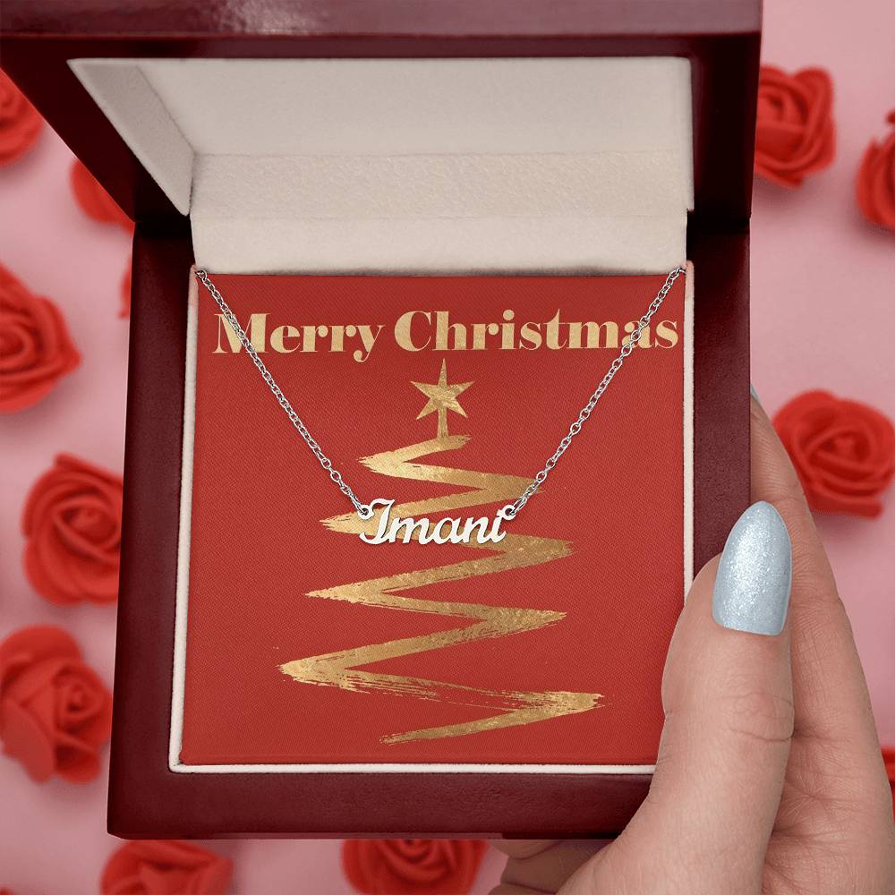 Name Necklace Personalized-Merry Christmas