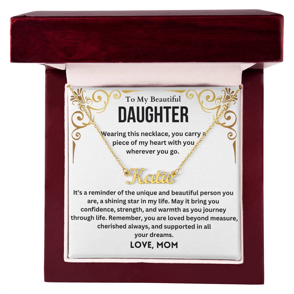 To My Beautiful Daughter from Mom Personalized name necklace