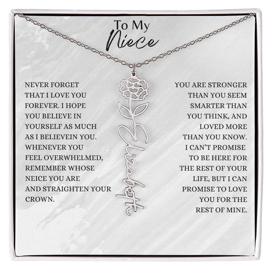 Birth Flower Custom Name Necklace