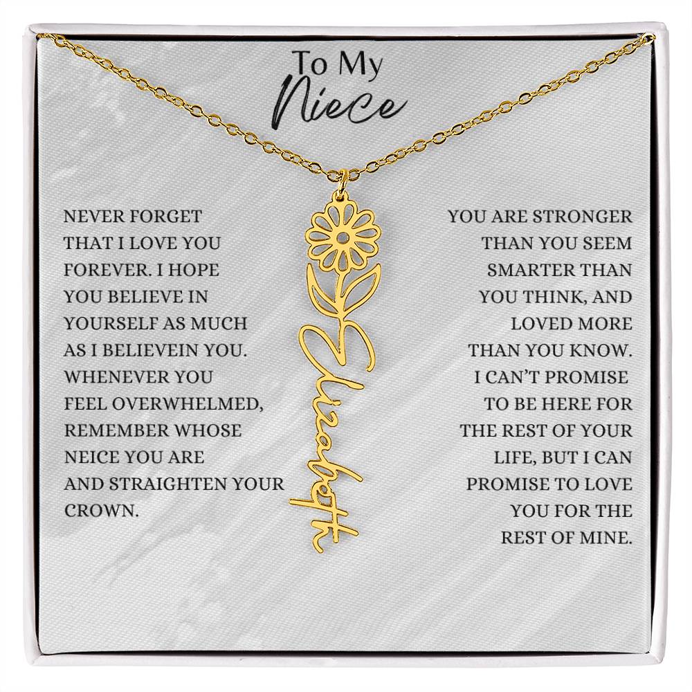 Birth Flower Custom Name Necklace