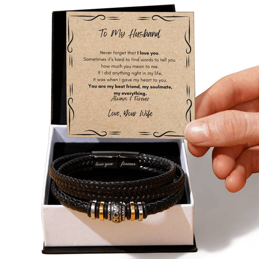 Love You Forever bracelet for your Husband