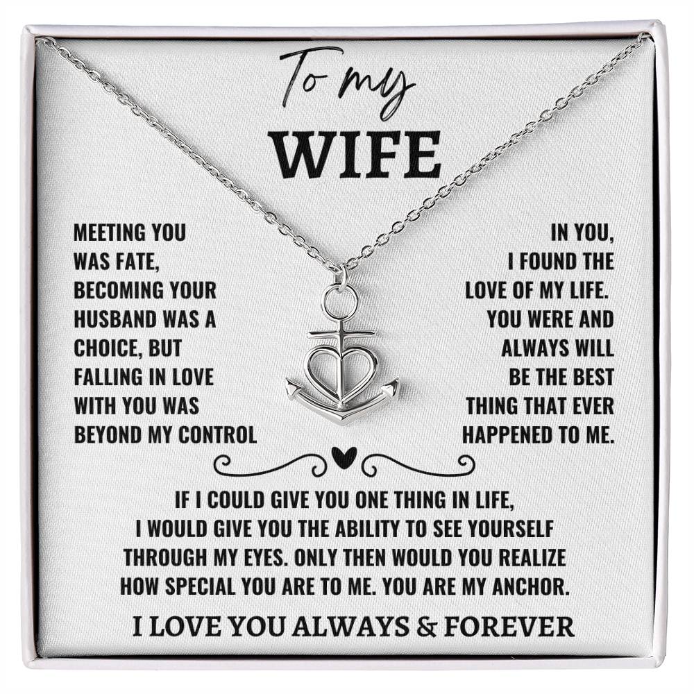 Anchor Pendant Necklace for Wife