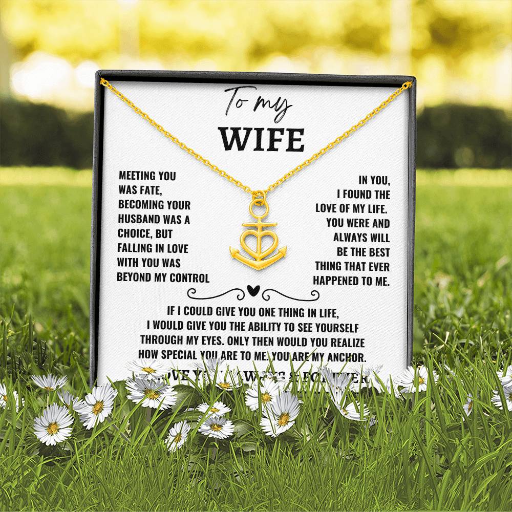 Anchor Pendant Necklace for Wife