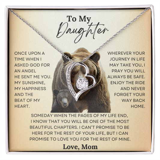 To My Daughter Forever Love Necklace- From Mom