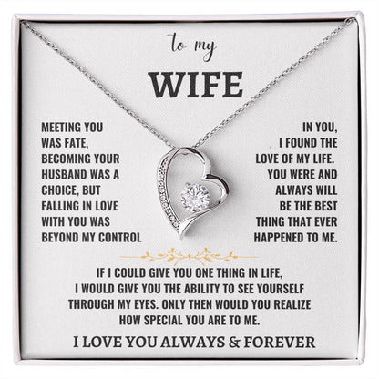 To My Wife- I LOVE YOU ALWAYS & FOREVER Love Necklace