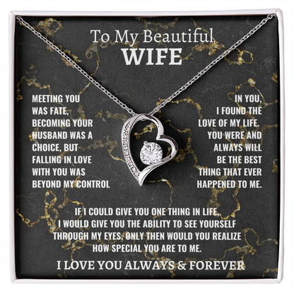 To My Beautiful Wife Forever Love Necklace