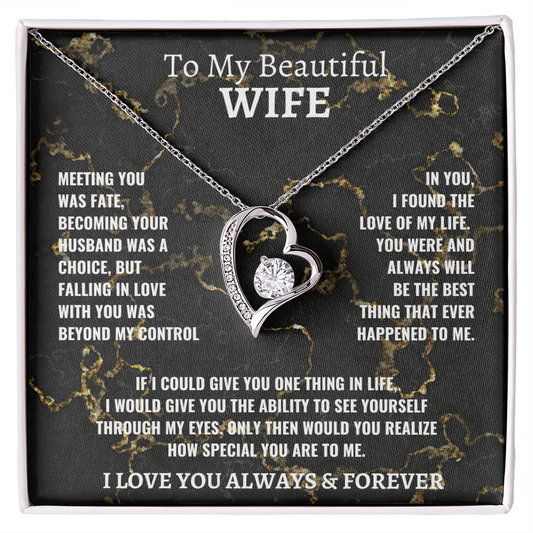 To My Beautiful Wife Forever Love Necklace