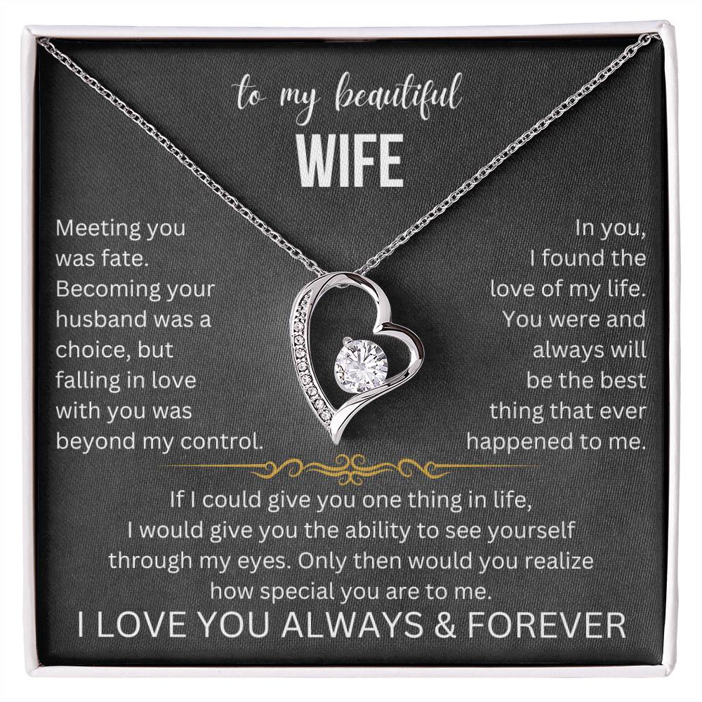 To My Beautiful Wife Forever Love Necklace