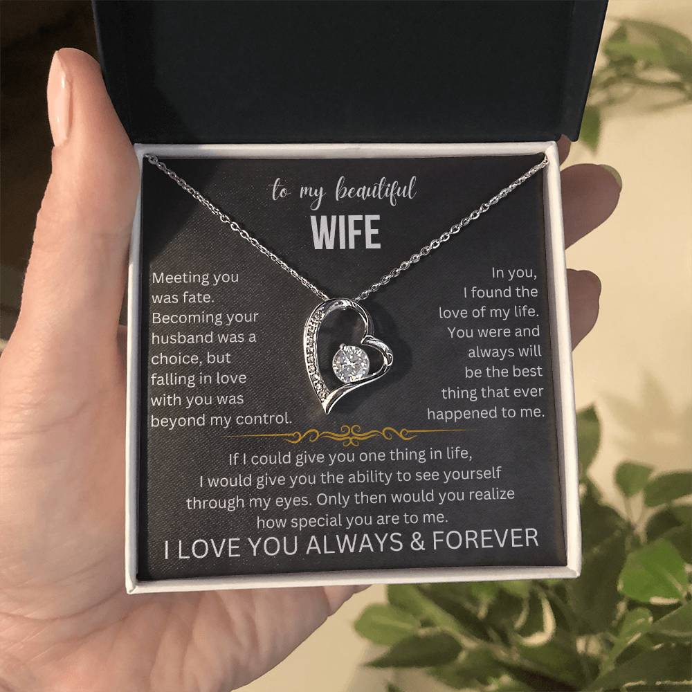 To My Beautiful Wife Forever Love Necklace