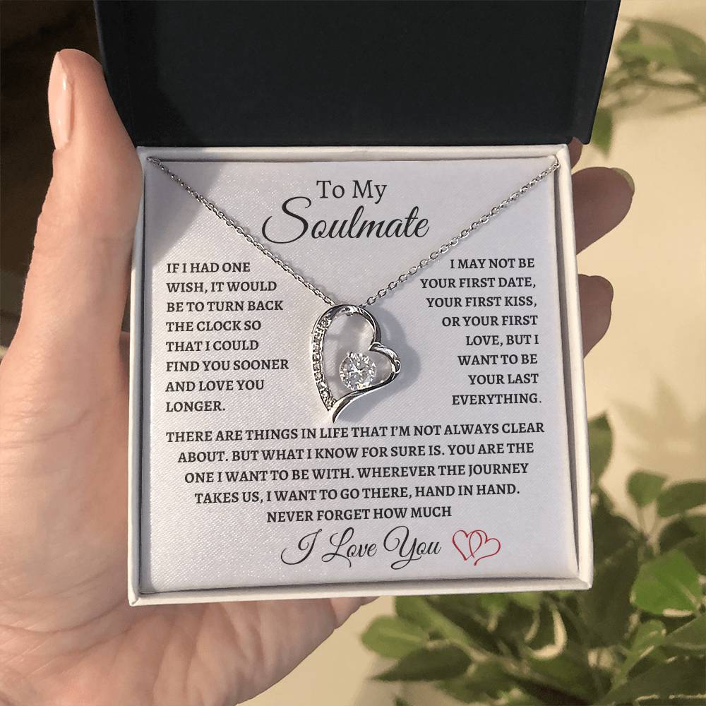 To My Soulmate Forever Heart Necklace