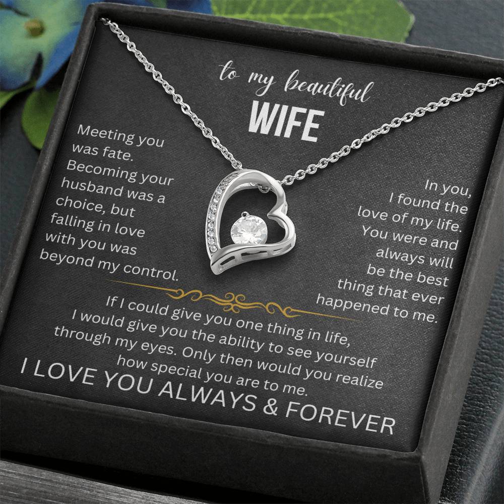 To My Beautiful Wife Forever Love Necklace