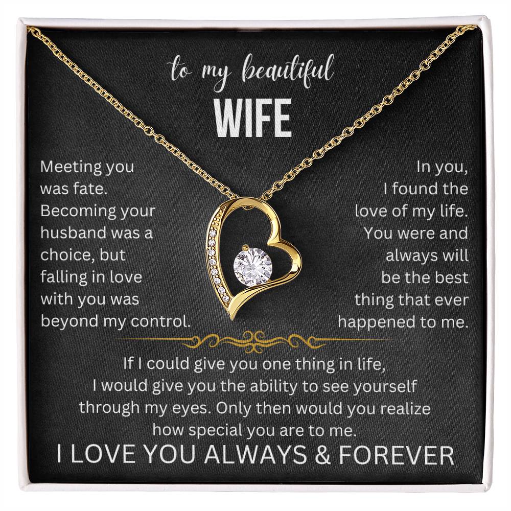 To My Beautiful Wife Forever Love Necklace