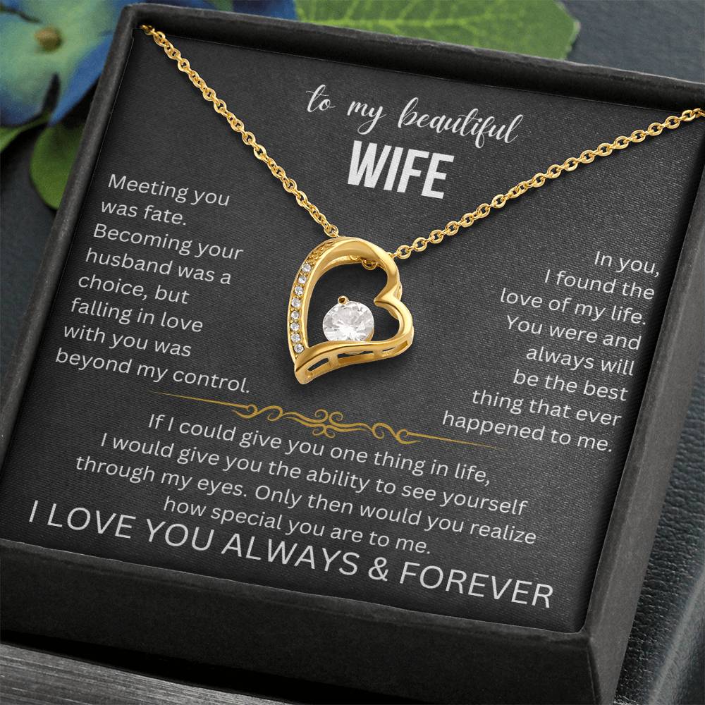 To My Beautiful Wife Forever Love Necklace