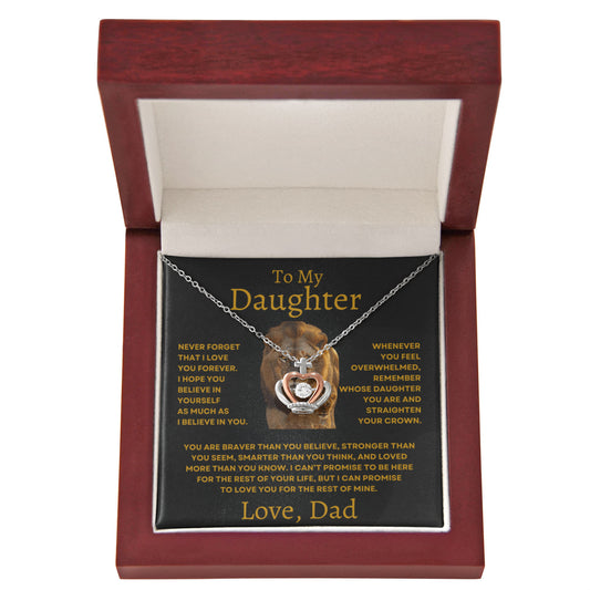To My Daughter Crown Pendant Necklace