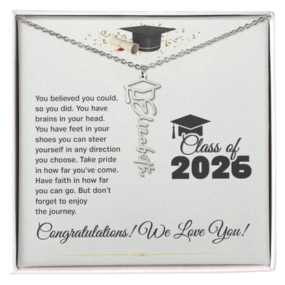 Personalized Graduation Cap Name Necklace