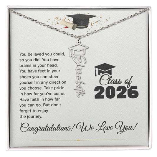 Personalized Graduation Cap Name Necklace