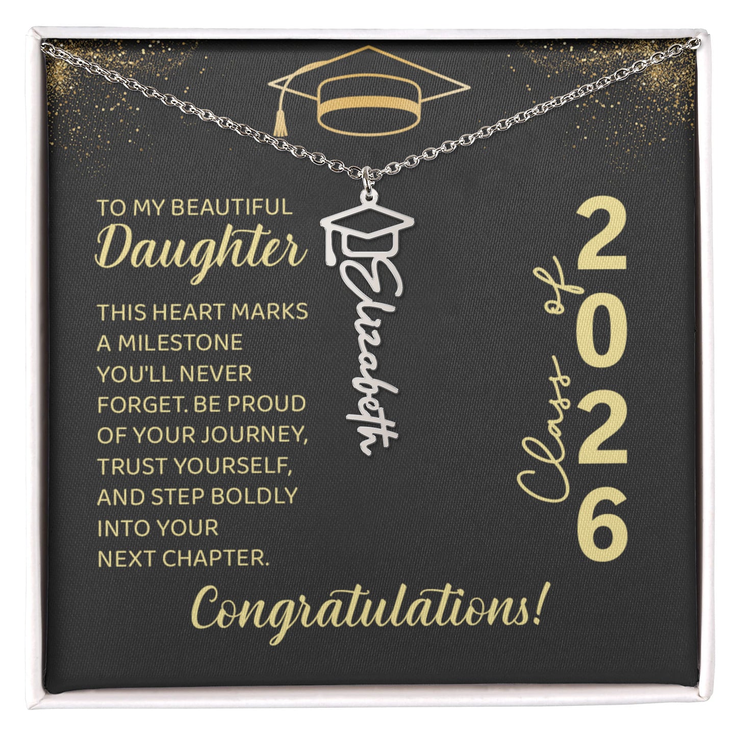 Personalized Graduation Name Necklace for Daughter