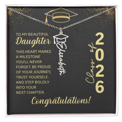 Personalized Graduation Name Necklace for Daughter