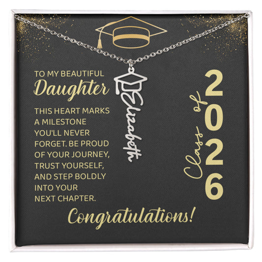 Personalized Graduation Name Necklace for Daughter