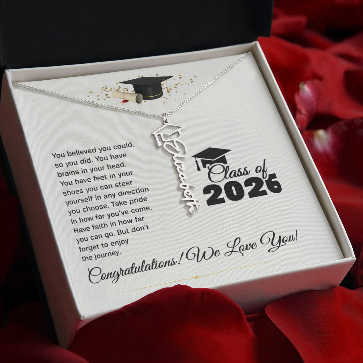 Personalized Graduation Cap Name Necklace