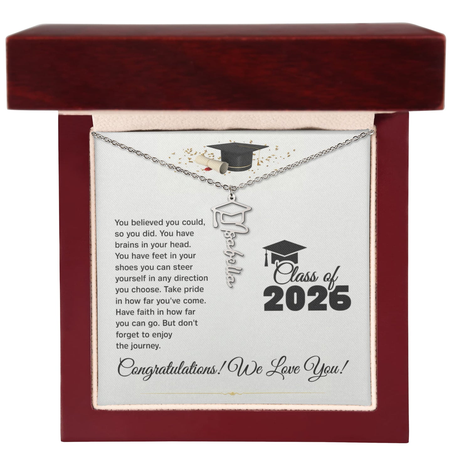 Personalized Graduation Cap Name Necklace