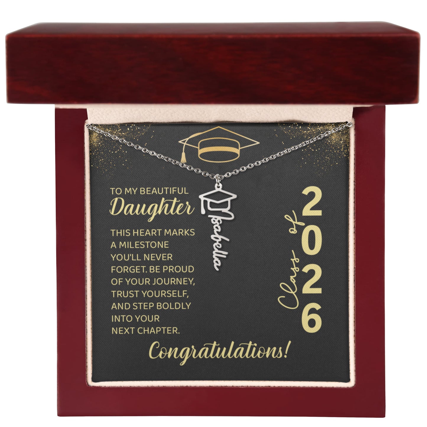 Personalized Graduation Name Necklace for Daughter