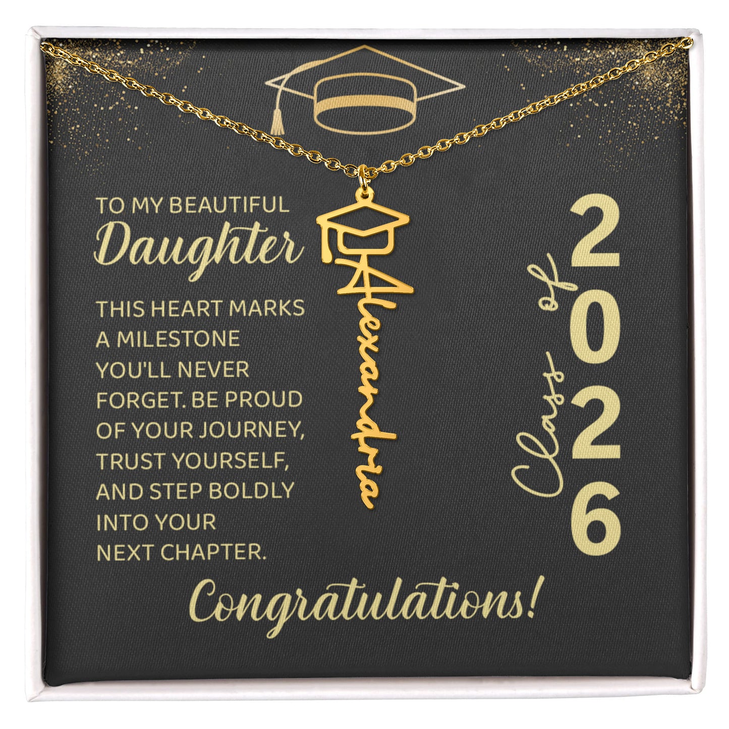 Personalized Graduation Name Necklace for Daughter