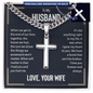 Husband Personalized Cross on Cuban Link Chain