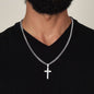 Husband Personalized Cross on Cuban Link Chain