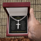 To My Husband Personalized Cross with Cuban Link Chain