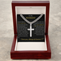 To My Husband Personalized Cross with Cuban Link Chain